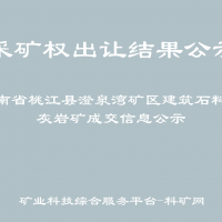 湖南省桃江县澄泉湾矿区建筑石料用灰岩矿成交信息公示