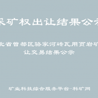 湖北省曾都区骆家河砖瓦用页岩矿出让交易结果公示