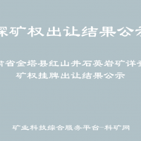 甘肃省金塔县红山井石英岩矿详查探矿权挂牌出让结果公示