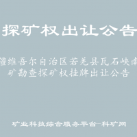 新疆维吾尔自治区若羌县瓦石峡南锂矿勘查探矿权挂牌出让公告