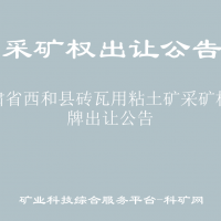 甘肃省西和县砖瓦用粘土矿采矿权挂牌出让公告