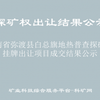 云南省弥渡县高孟营盆龙地地热普查探矿权挂牌出让项目成交结果公示