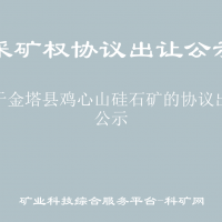 关于金塔县鸡心山硅石矿的协议出让公示