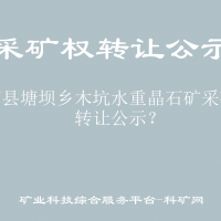 沿河县塘坝乡木坑水重晶石矿采矿权转让公示？