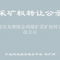 涟源市龙塘镇金鸡煤矿采矿权转让情况公示