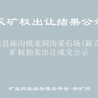 威信县庙沟镇龙洞沟采石场(新立)采矿权拍卖出让成交公示