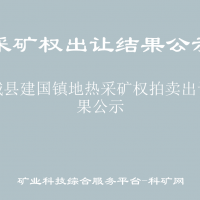 故城县建国镇地热采矿权拍卖出让结果公示