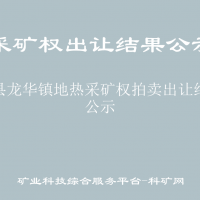 景县龙华镇地热采矿权拍卖出让结果公示