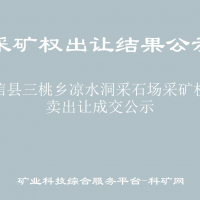 威信县三桃乡凉水洞采石场采矿权拍卖出让成交公示