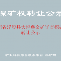 江西省浮梁县大坪堡金矿详查探矿权转让公示