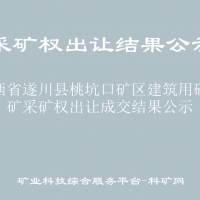 江西省遂川县桃坑口矿区建筑用砂岩矿采矿权出让成交结果公示