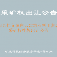 桂阳县仁义镇白云建筑石料用灰岩矿采矿权挂牌出让公告