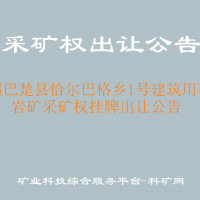 新疆巴楚县恰尔巴格乡1号建筑用石灰岩矿采矿权挂牌出让公告